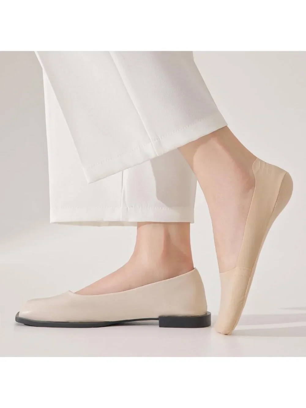 Non-Slip No Show Socks for Women - Thin Invisible Footies for Flats & Heels